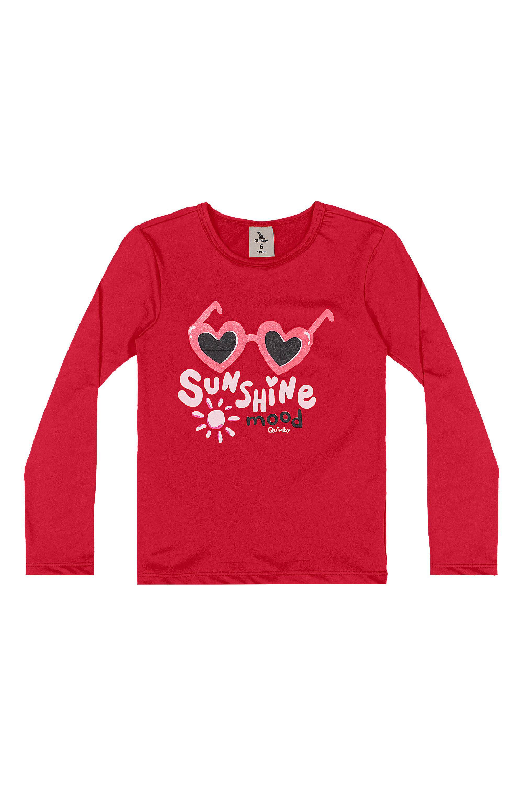 Biquíni Luz do Sol Infantil com Blusa e Calcinha (Vermelho) Quimby - Imagem 17